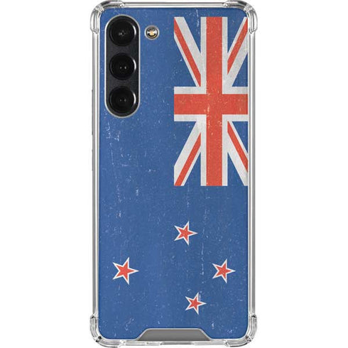 New Zealand Flag Distressed Galaxy S23 Plus Clear Case